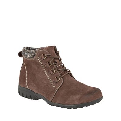 Brown suede 'Santana' lace up ankle boots